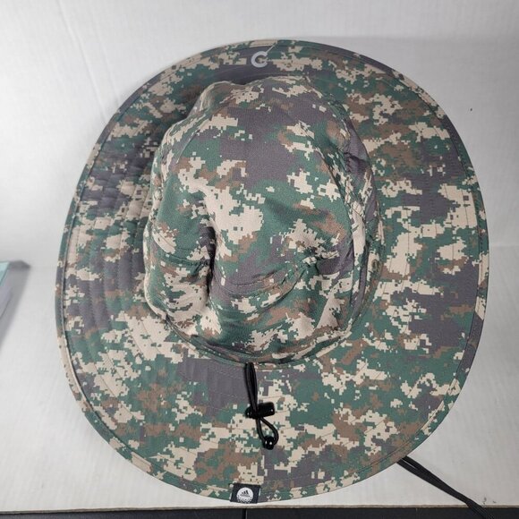 Adidas Golf Green Camo Wide-Brim Hat UV Protection Size S/M - Picture 3 of 6